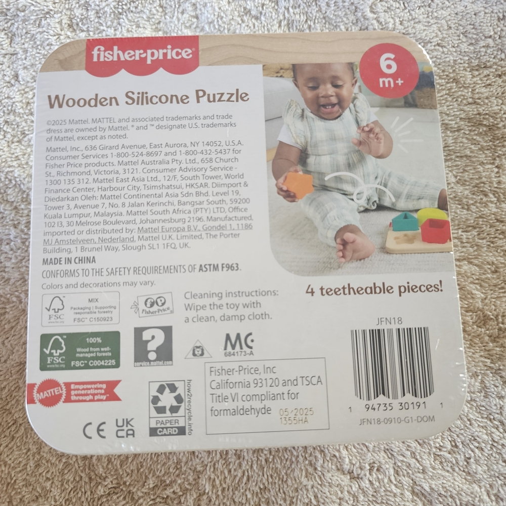 Fisher-Price Colorful Shape Sorter Puzzle - Orange, Teal, Red, Yellow - Picture 7 of 7